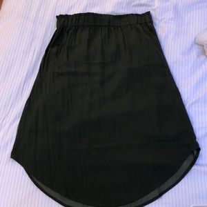 Loft Silk High Low Skirt, Hunter Green